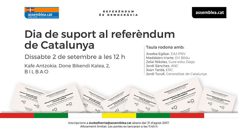 Kataluniako erreferendumaren aldeko eguna - Dia de suport al referéndum de Catalunya