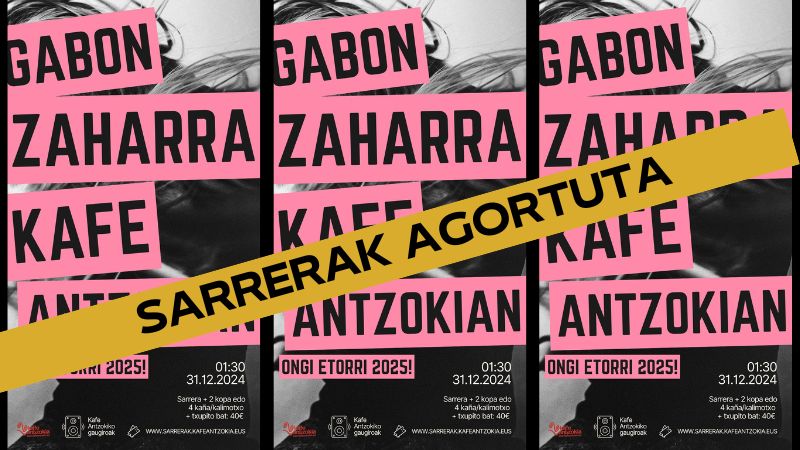 Nochevieja 2024 en el Kafe Antzokia (Entradas agotadas)