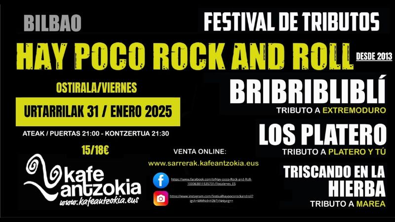 "Hay Poco Rock'n'Roll" festival de tributos 2025. (Segunda fecha-viernes)